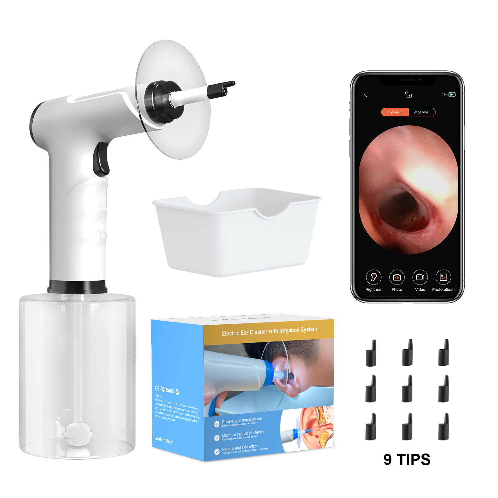 W50 2MP HD Camera Handheld Smart Visual Ear Washing Cleaning Machine ...